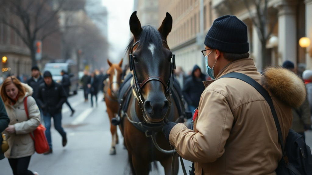 Documentary photograph: New York City Council Passes Romanch s Law to End Horse-Drawn Carriages by 2028