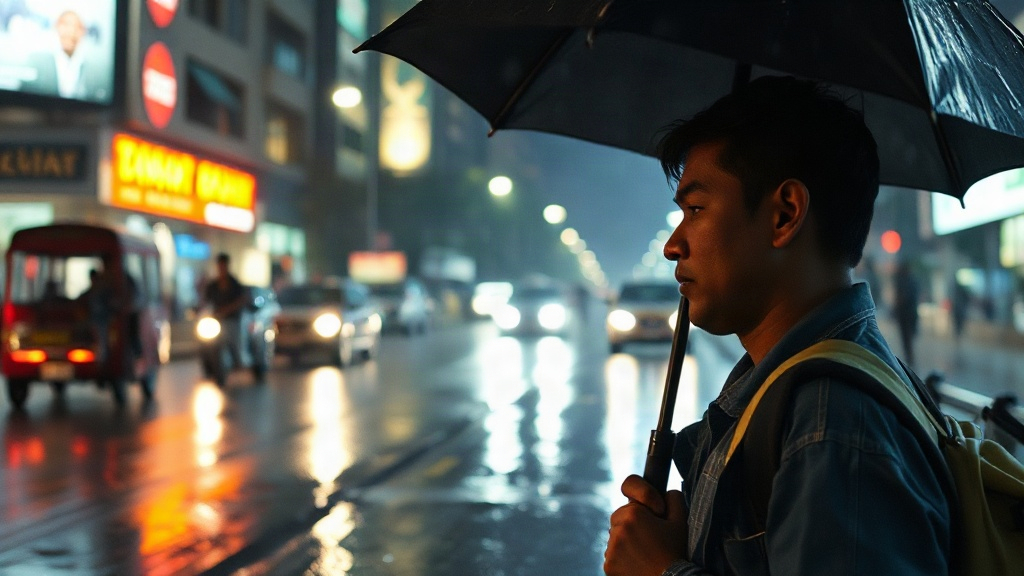 Documentary photograph: Delhi-NCR Night Rain Drops Mercury to 17 1 C Brings Early Chill