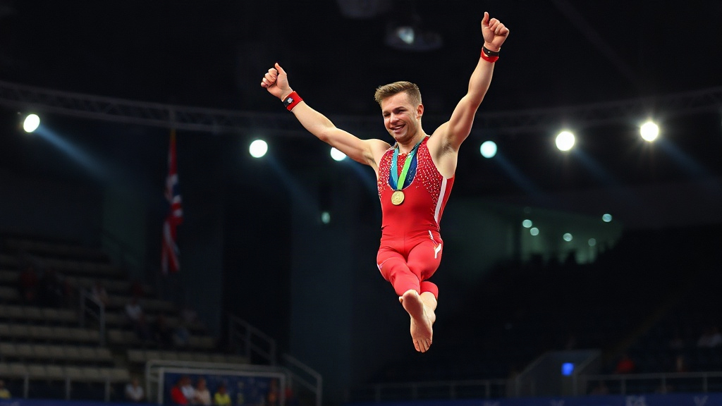 Documentary photograph: Joe Fraser Secures World All-Around Bronze for Britain