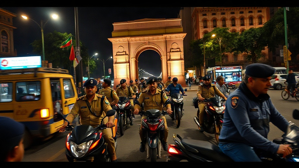 Documentary photograph: Delhi Traffic Police Restricts Central Routes Ahead of Left-Wing Procession to Jantar Mantar