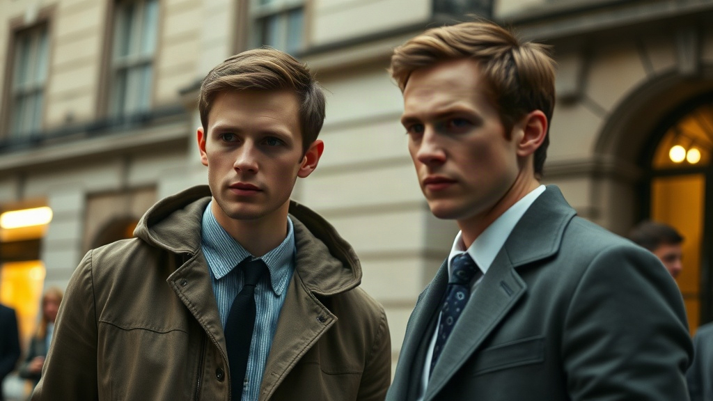 Documentary photograph: Callum Turner and Jack Lowden Enter Final Screen Tests in London for Denis Villeneuve s James Bond Reboot
