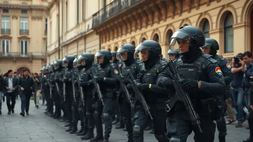 Documentary photograph: Milan Deploys 5 000 Troops as Italy Protests Spread