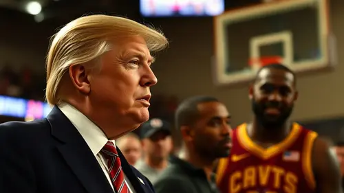 Documentary photograph: Donald Trump Demands Public Apology From LeBron James Over Pre-Game Anthem Conduct