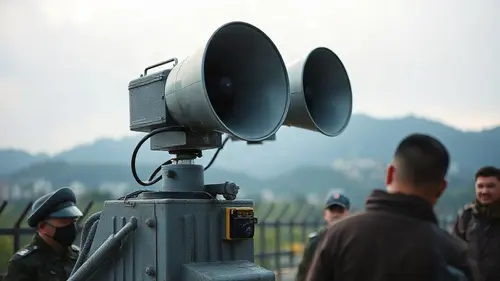 Documentary photograph: North Korea Orders Border Loudspeakers Back Online as Tensions Mount