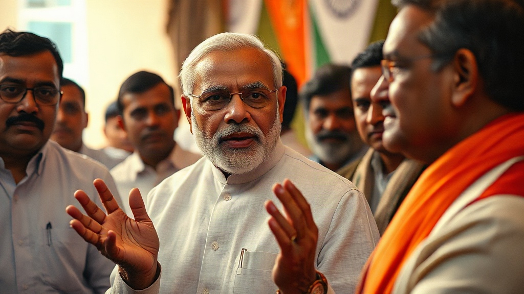 Documentary photograph: Prime Minister Modi Accuses Congress of Promoting Far-Left Ideology to Shield Gandhi Family