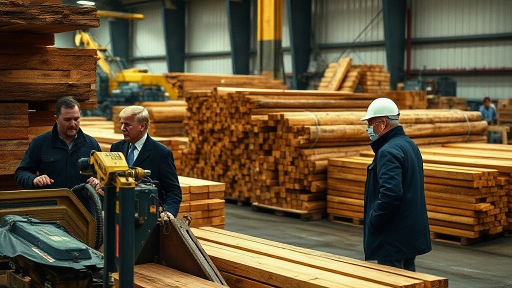 Documentary photograph: Trump Lifts Canada Tariffs on Lumber and Machinery Ahead of Midterms