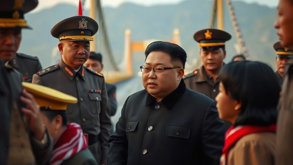 Documentary photograph: Kim Jong Un Enters China as Vital Border Bridge Reopens