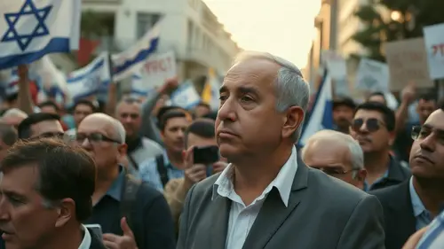 Documentary photograph: Netanyahu Faces Mass Tel Aviv Protests Ahead of Vote