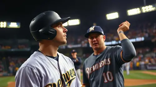 Documentary photograph: Milwaukee Brewers Edge Rays 3-2 in World Series Opener