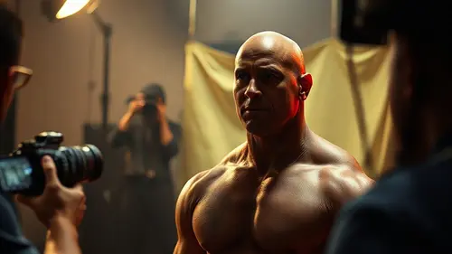 Documentary photograph: Dwayne Johnson Alters Physical Frame on Set of New Film
