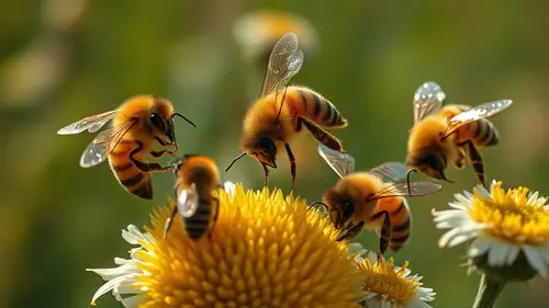 Documentary photograph: Honeybees Bully Wild Bees Why This Threatens Our Food Supply