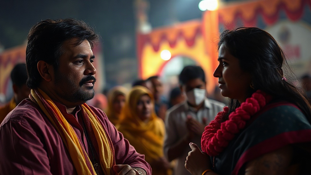 Documentary photograph: Pawan Singh Issues Public Apology as Akshara Singh Joins Vrindavan Event