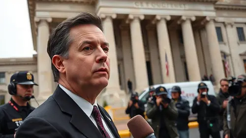Documentary photograph: Ex-FBI Chief Comey Faces Third Prosecution Attempt by Trump Justice Department
