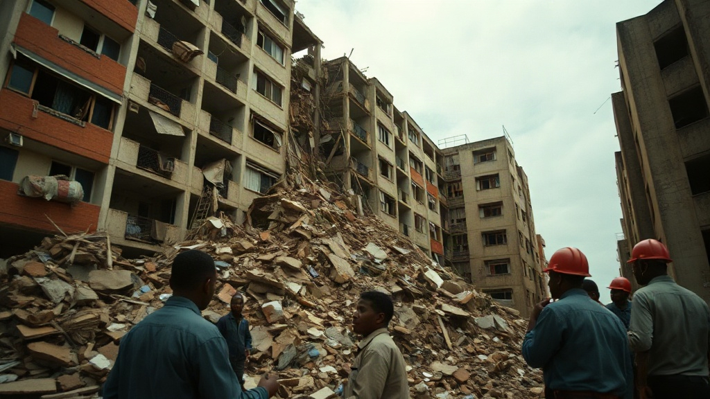 Documentary photograph: Kenya Building Collapse in Nairobi Leaves Dozens Trapped