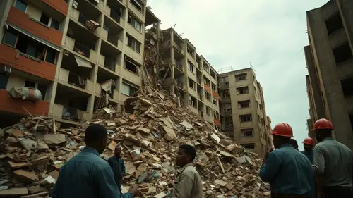 Documentary photograph: Kenya Building Collapse in Nairobi Leaves Dozens Trapped