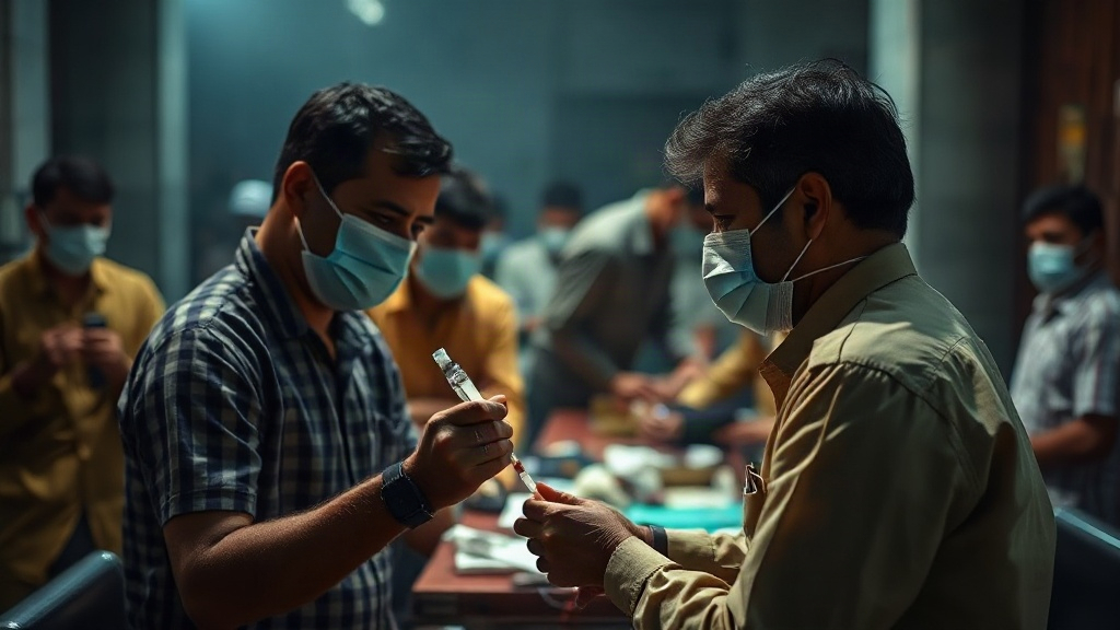 Documentary photograph: Health Officials Administer Rabies Shots to Hundreds Following Exposure to Tainted Ritual Milk