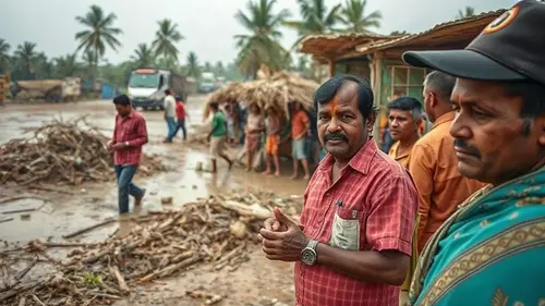 Documentary photograph: Cyclone Arnab 10 176 Households Across 37 Villages in Visakhapatnam District Face Severe Threat
