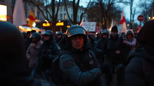 Documentary photograph: France Protests Erupt as Hundreds of Thousands March
