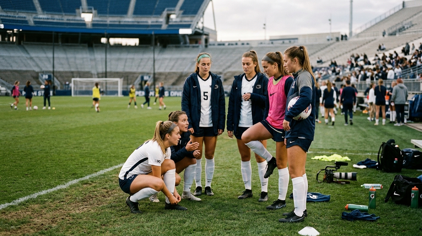 Authentic editorial documentary photograph: No. 5 women's soccer readies for Big Ten rival Penn State