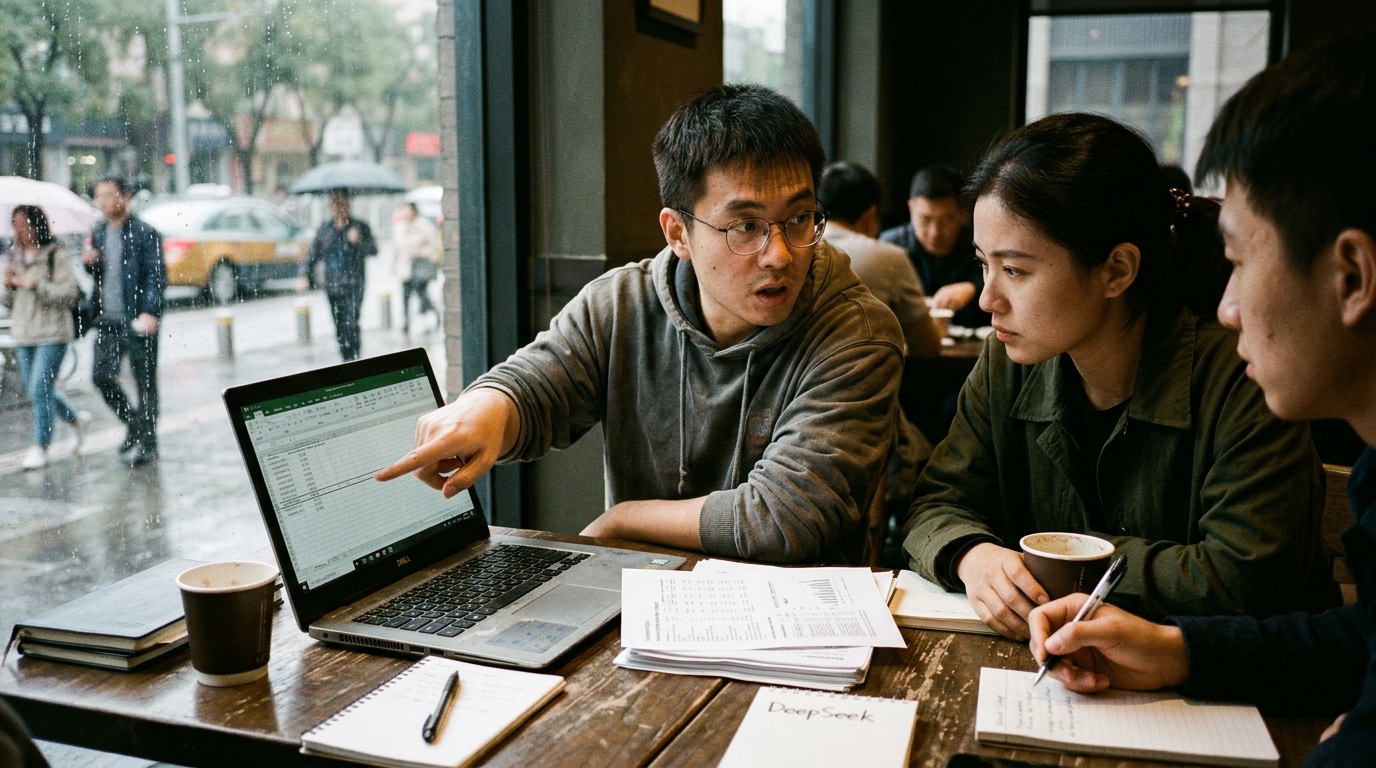 Authentic editorial documentary photograph: DeepSeek reportedly raises $15B days after US restrictions