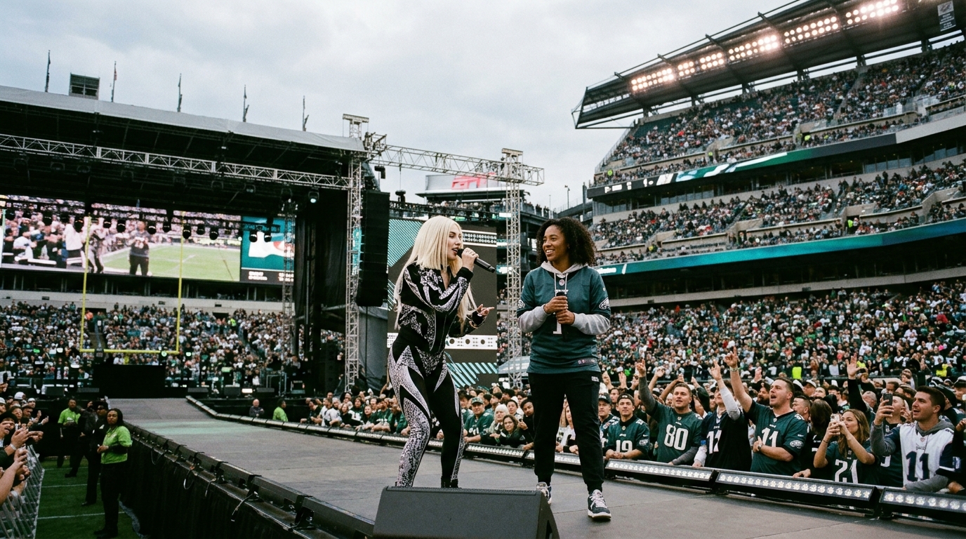 Authentic editorial documentary photograph: Ava Max, Stephani Parker highlight Sunday’s gameday entertainment