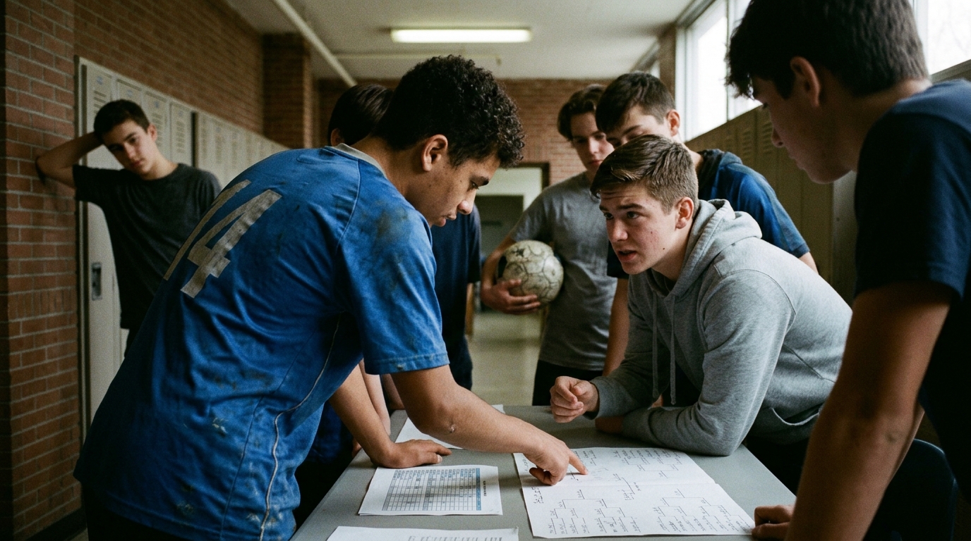 Authentic editorial documentary photograph: NCHSAA 6A Classification Boys Soccer Playoff Projections - 2026