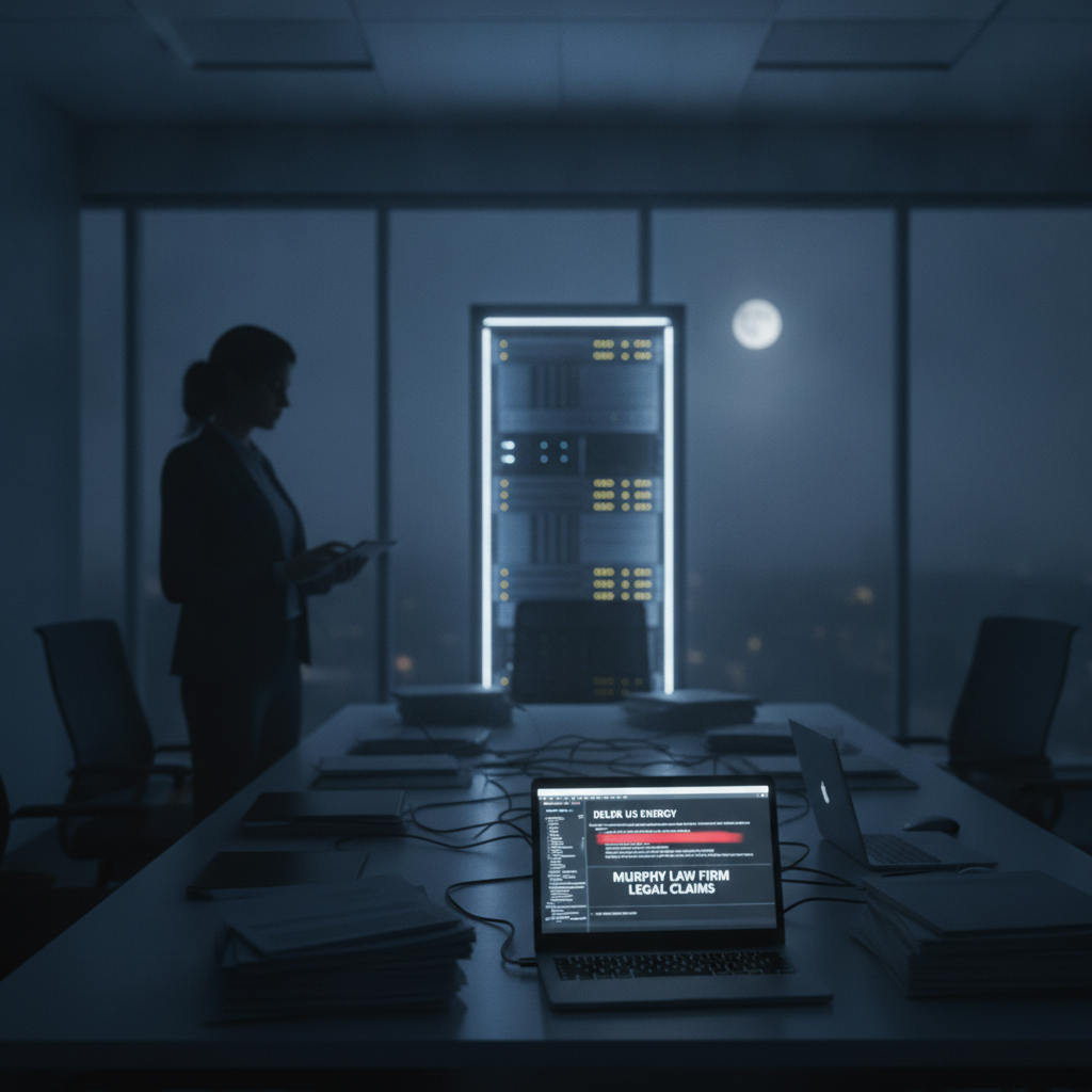 AI-generated editorial photograph: Delek US Energy Data Breach Exposes Personal Information: Murphy Law Firm Investigates Legal Claims