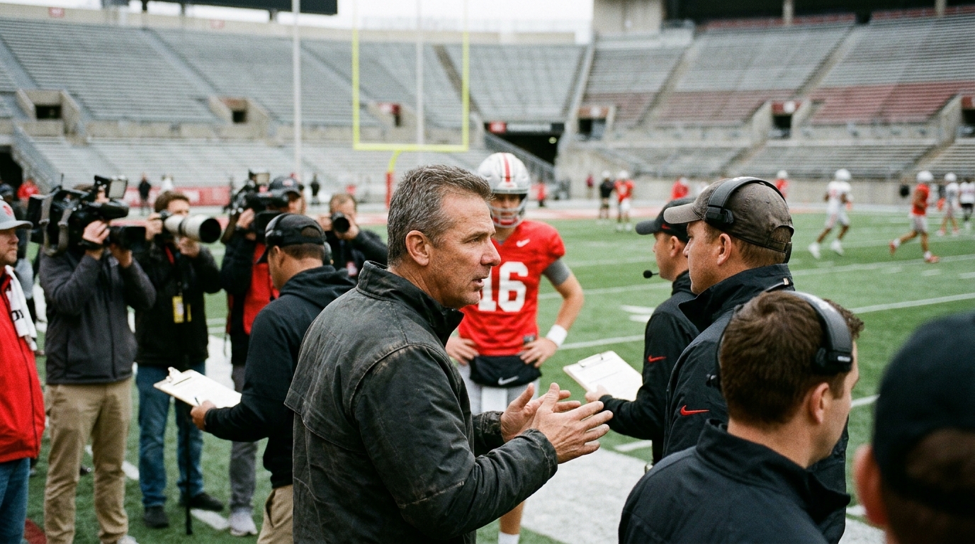 Authentic editorial documentary photograph: Urban Meyer says Arch Manning has 'gone backwards' as noise grows surrounding starting job security