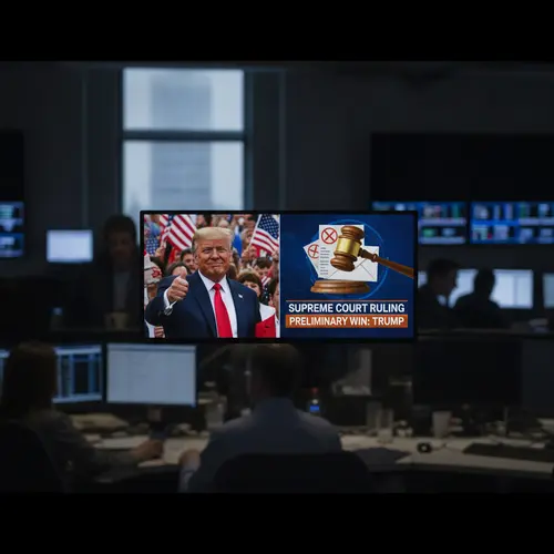 AI-generated editorial photograph: Supreme Court hands preliminary win to Trump on mail-in ballots executive order