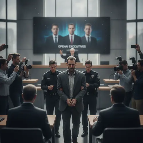 AI-generated editorial photograph: OpenAI Engineer Accused of Spying on Executives Ordered to Remain in Custody
