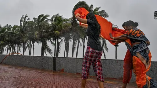 Authentic publisher wire photograph: Andhra Coastal Districts on Red Alert as Cyclone Arnab Nears Landfall