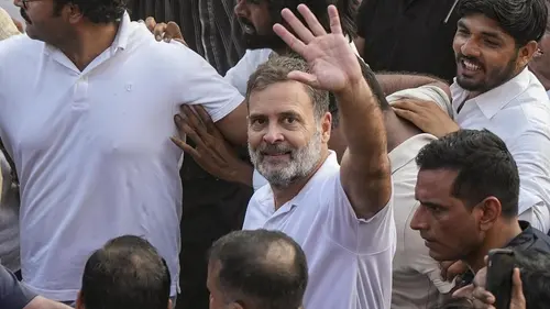 Authentic publisher wire photograph: Delhi Traders Seek Rahul Gandhi Meeting Over Diwali Rush Disruption