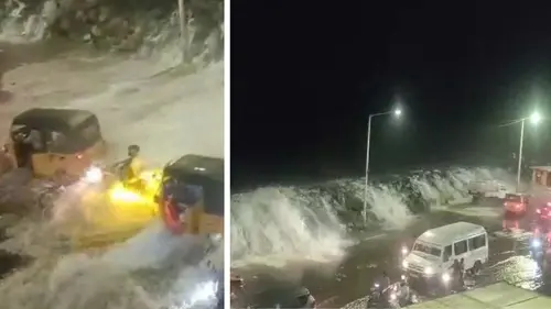 Authentic publisher wire photograph: Cyclone Arnab Triggers Red Alert in Andhra: Over 84,000 Moved as Coastal Areas Flood