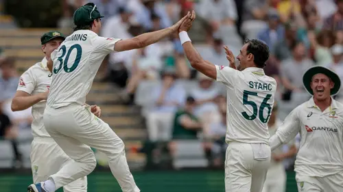 Authentic publisher wire photograph: Australia Mounts Cape Town Fightback as Connolly Claims Maiden Test Scalp